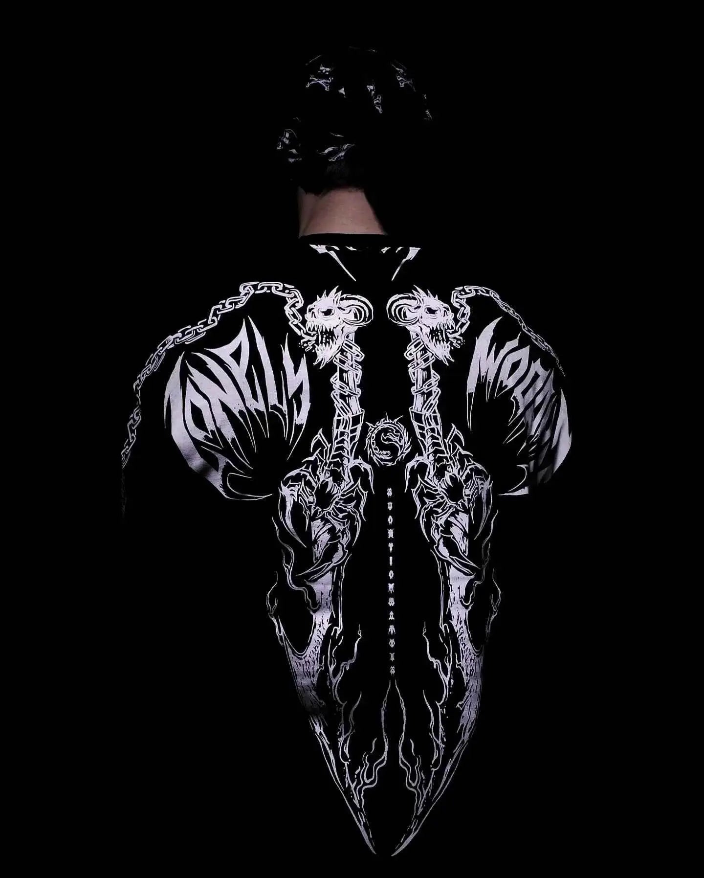 Lonely Shadow Gothic Streetwear T Shirt For Men And Women Oversized Cotton Tee Skeleton Art Grunge Dark Edge Fashion