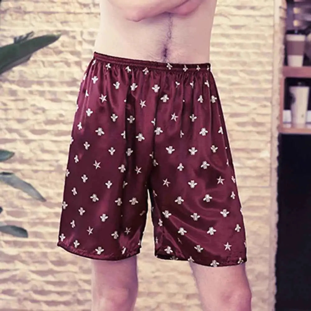 Mens Silk Satin Pajama Pants Sleep Bottoms Nightwear Homewear Random Color One Piece