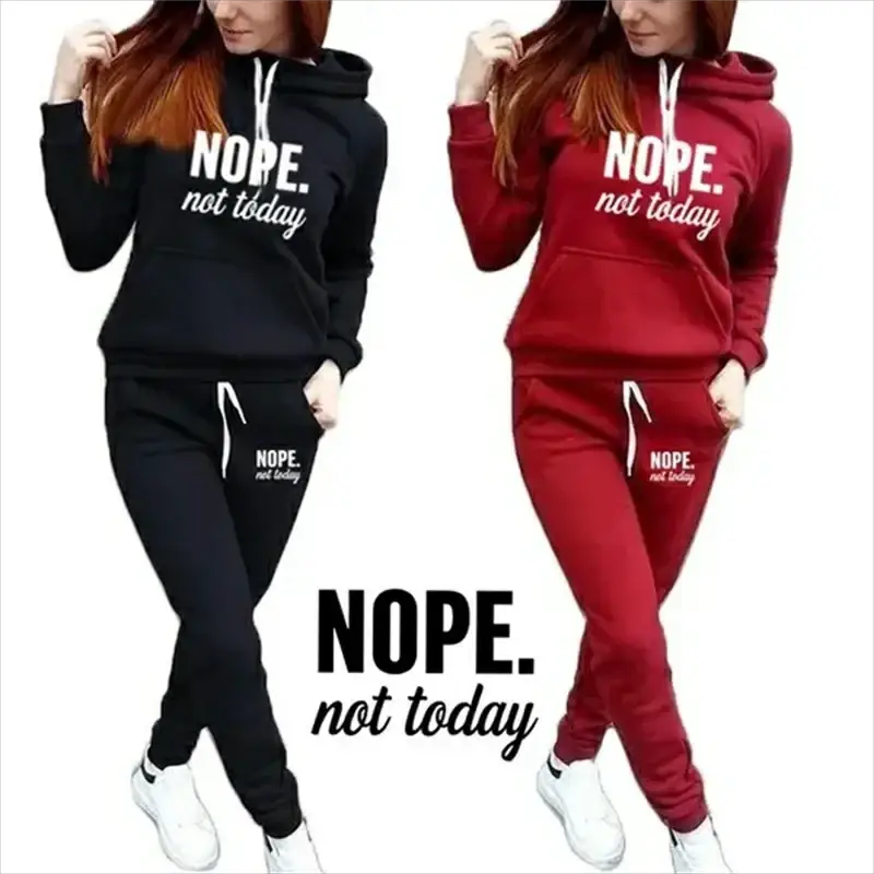 Womens Hooded Tracksuit Set For Jogging And Casual Wear With Matching Hoodie And Pants