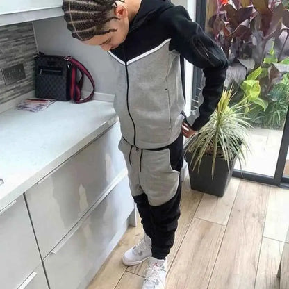 2024 Men Tracksuit 2 Piece Set Black Sportswear Jogging Suit Techwear Polyester Designer Style New Brand