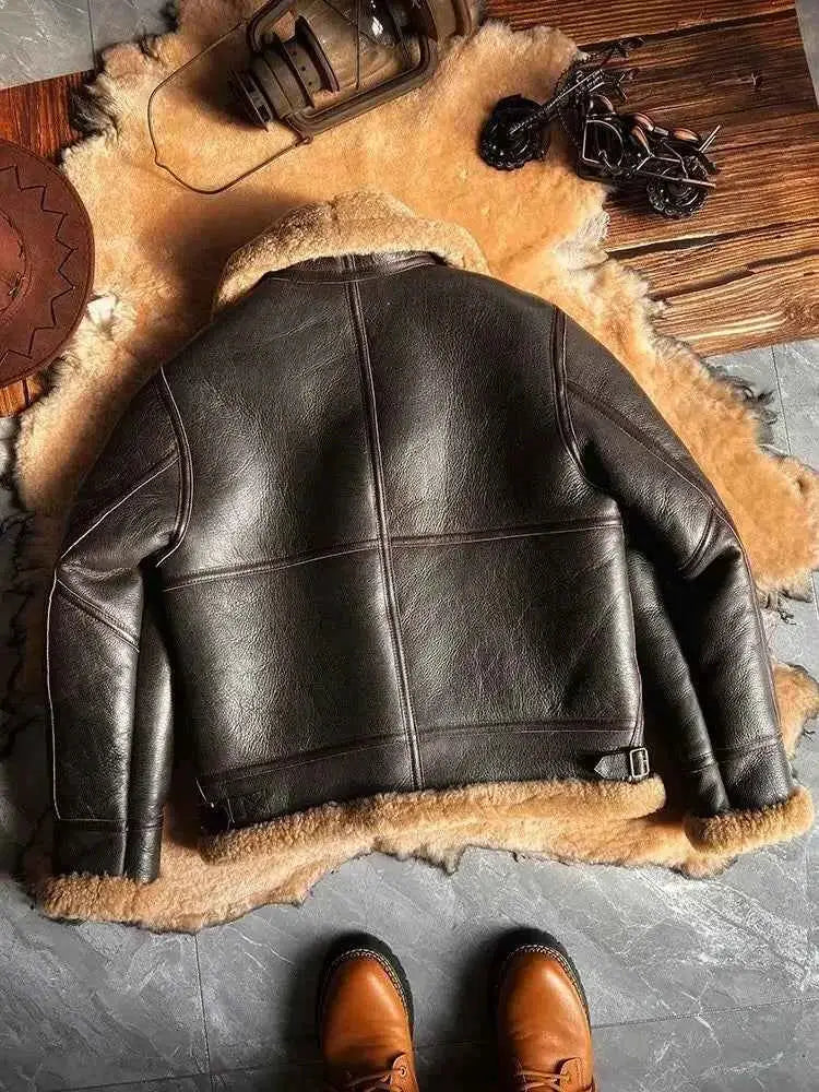 Men's Winter Coat Genuine Leather Natural Color By TeenStylo Premium Leather Jacket For Men