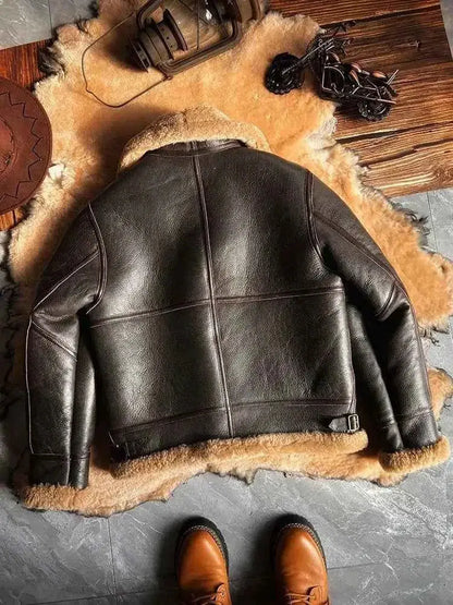 Men's Winter Coat Genuine Leather Natural Color By TeenStylo Premium Leather Jacket For Men