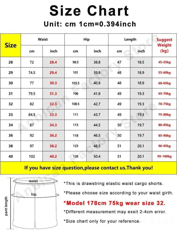 Summer Casual Men Elastic Waist Stretch Cotton Drawstring Cargo Shorts Bermuda Relaxed Workwear