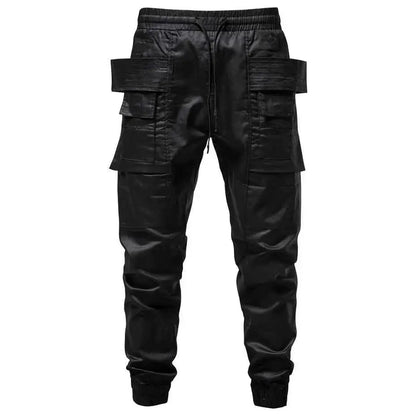Punk Pants Black Techwear Cargo Joggers For Men With Multi Pockets Harajuku Hip Hop Streetwear Trousers