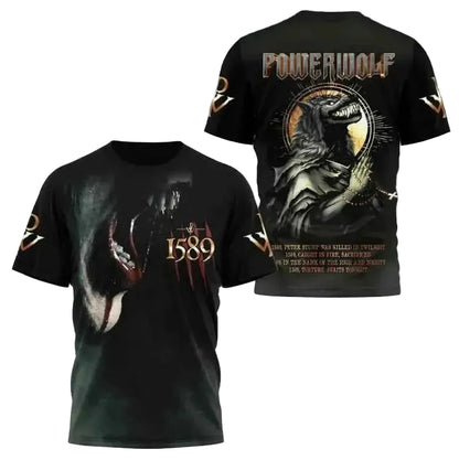 Powerwolf Metal Rock 3D Print T Shirt For Men And Women Hip Hop Style Oversized Short Sleeve Tee Streetwear Fashion