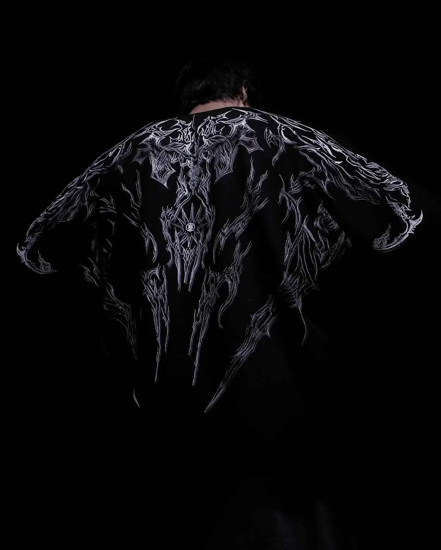 Lonely Shadow Gothic Streetwear T Shirt For Men And Women Oversized Cotton Tee Skeleton Art Grunge Dark Edge Fashion