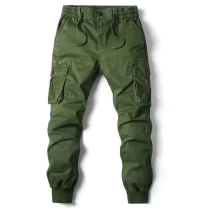 Cargo Pants For Men Jogging Casual Cotton Elastic Waist Military Streetwear Work Tactical Trousers Plus Size