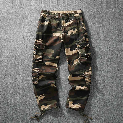 Men's Tactical Cargo Pants Camo Loose Fit Straight Leg Casual Sportswear Trousers