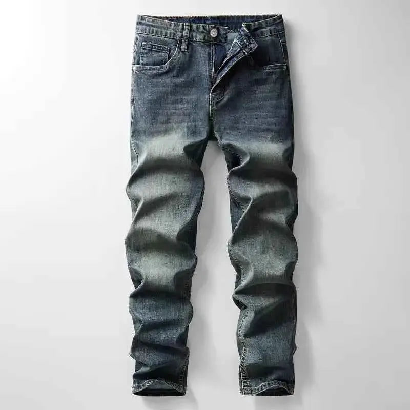 2024 Autumn Winter American Denim Cowboy Set With Washed Elastic Jacket And Jeans For Men And Classic Versatile Style