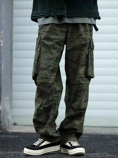 High Quality American Retro Ast Craft Camouflage Cargo Pants For Men Outdoor Tactical Baggy Trousers
