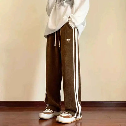 Men's Baggy Striped Straight Leg Hip Hop Harajuku Casual Sweatpants | TeenStylo — TeenStylo