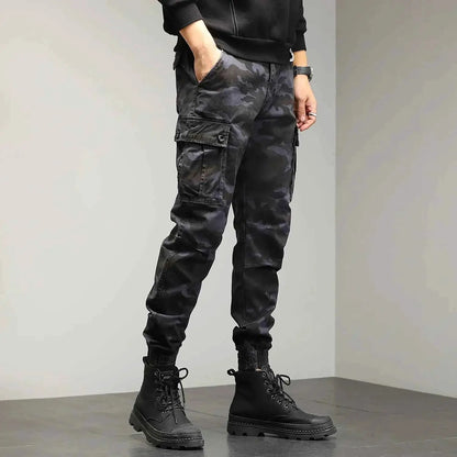 HIQOR Red Cargo Pants For Men Outdoor Cotton Camouflage Trousers Work Joggers Streetwear Camo Hiking Pants