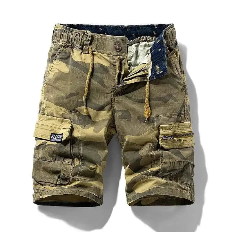 Mens Cotton Cargo Shorts Camouflage Bermuda Beach Jogger Casual Summer Wear Lightweight Durable