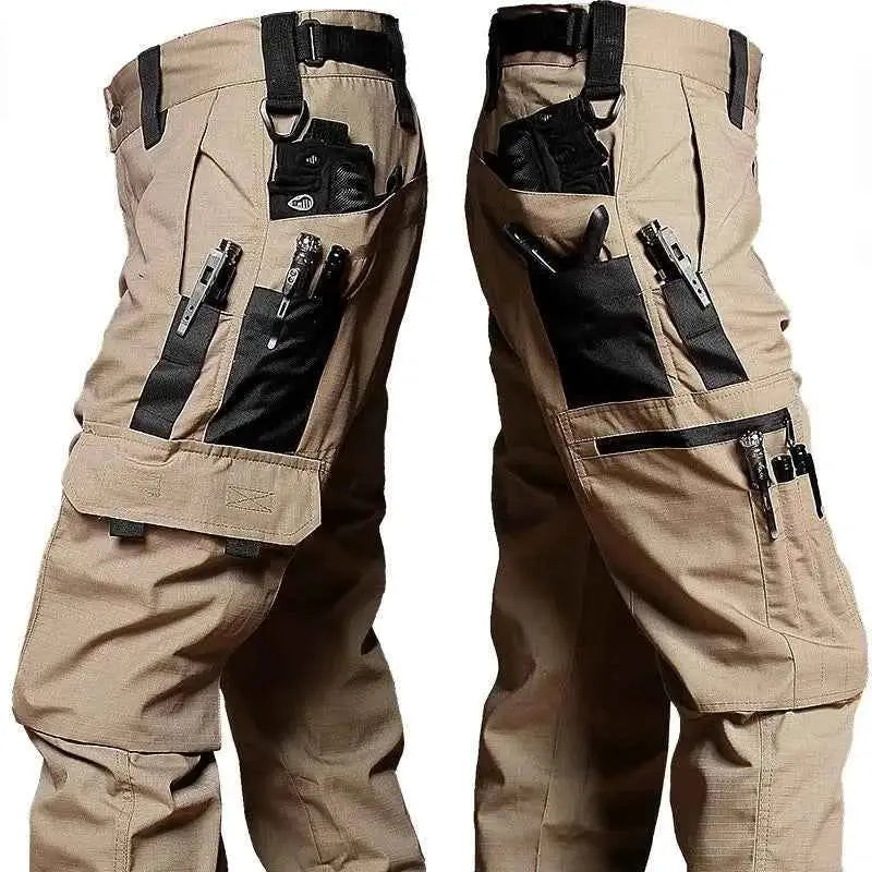 Men's Tactical Waterproof Cargo Pants Multi Pocket Combat Trousers For Outdoor Wear Resistant