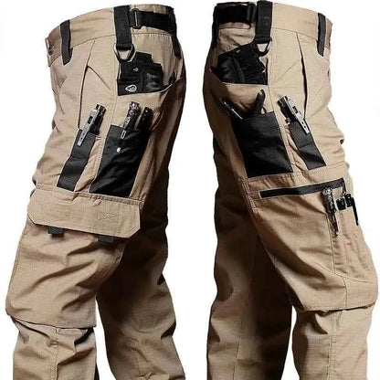 Men's Tactical Waterproof Cargo Pants Multi Pocket Combat Trousers For Outdoor Wear Resistant