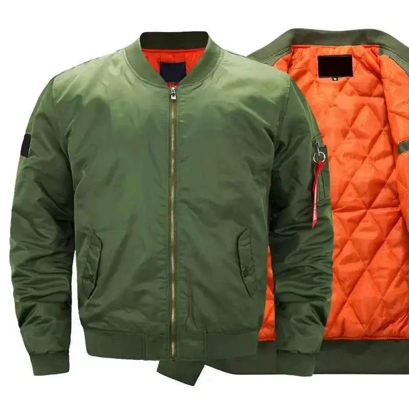 MA 1 Flight Bomber Jacket For Men Waterproof Winter Coat Casual Zipper Plus Size 8XL