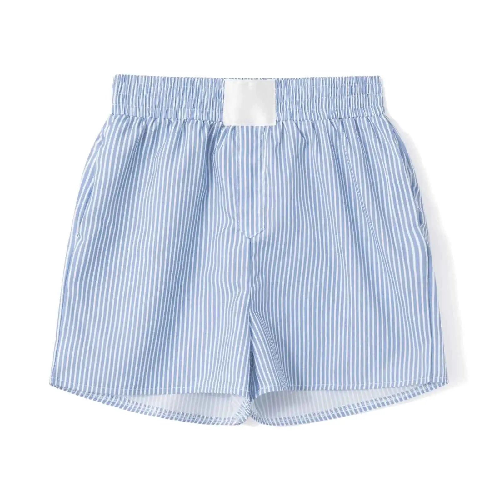 Womens Y2K Elastic Waisted Striped Shorts Pyjamas Bottoms Loungewear Summer Beach Wide Leg Boxers Boyshorts