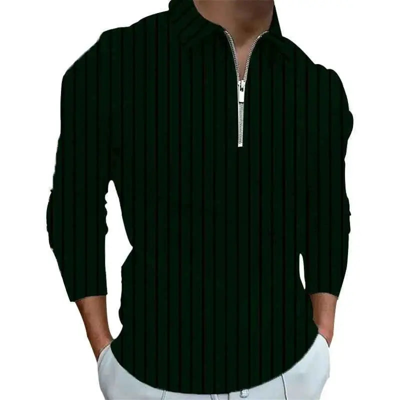 Mens Polo Golf Shirt Turndown Collar Long Sleeve Prints Outdoor Streetwear Designer Soft Fabric