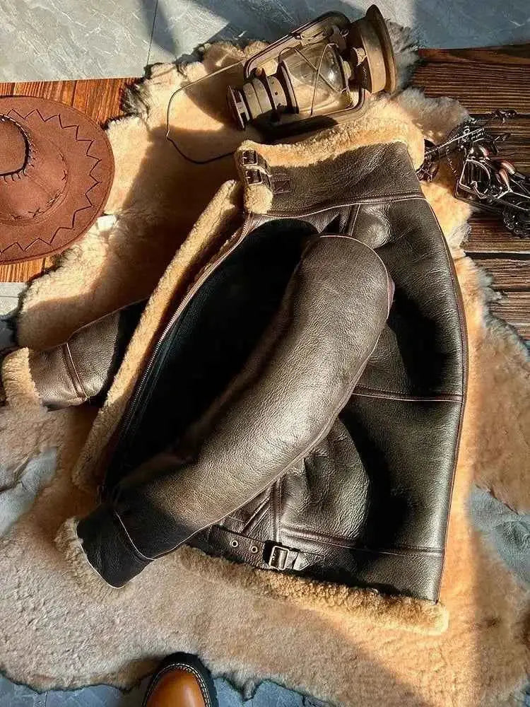 Men's Winter Coat Genuine Leather Natural Color By TeenStylo Premium Leather Jacket For Men
