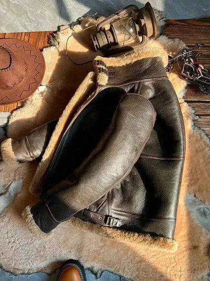 Men's Winter Coat Genuine Leather Natural Color By TeenStylo Premium Leather Jacket For Men