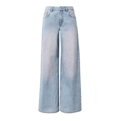 Slim Cut Jeans For Women High Waist Denim Pants With Pockets Stylish Wide Leg And Straight Leg