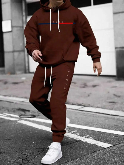 Autumn Winter Hooded Tracksuit Set For Men And Women With Drawstring Pullover Comfortable Casual Fashion Daily Wear