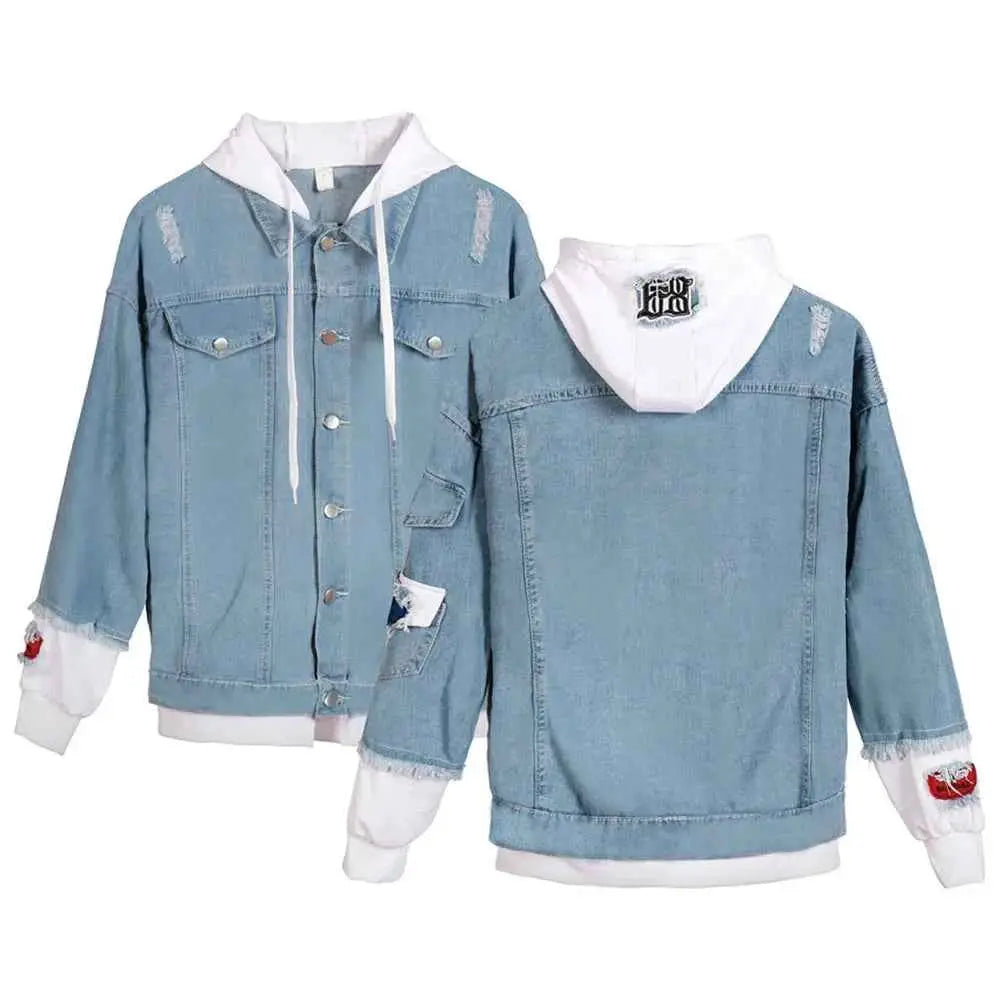 Solid Color Denim Jacket For Men And Women Unisex Casual Coat Classic Everyday Wear