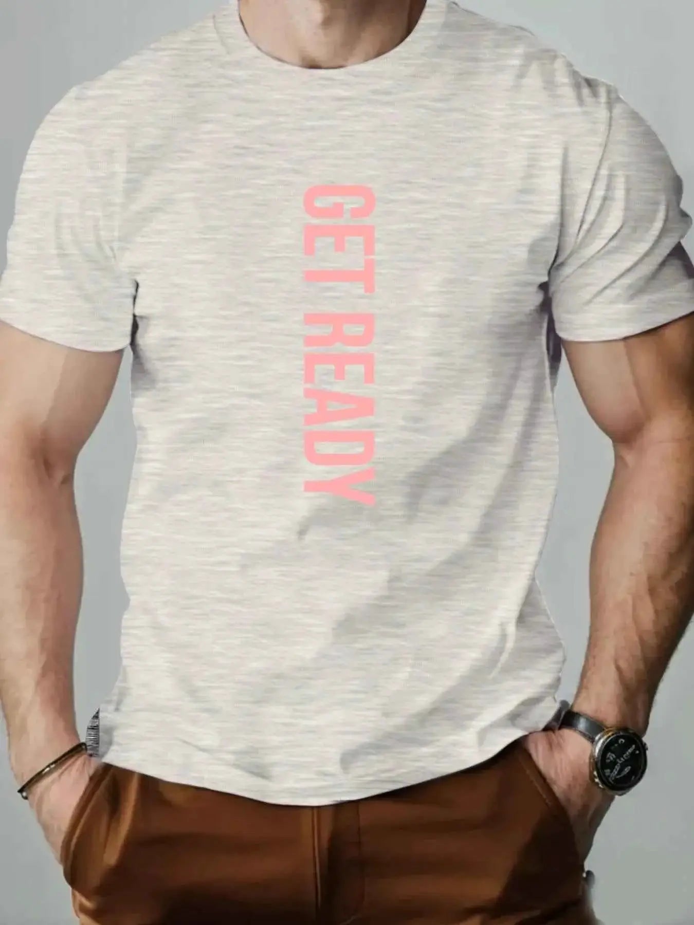 Summer Mens T Shirt Getfeady Pattern Print 100 Percent Cotton Breathable Oversized Round Neck Graphic Tee High Quality