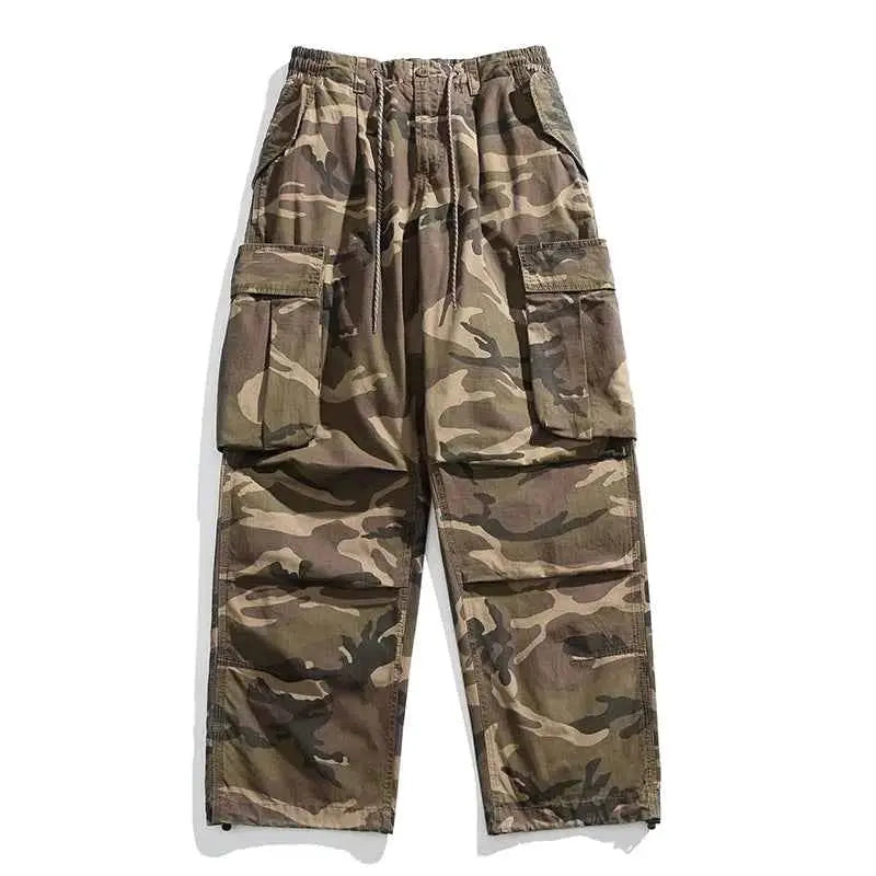 High Quality American Retro Ast Craft Camouflage Cargo Pants For Men Outdoor Tactical Baggy Trousers