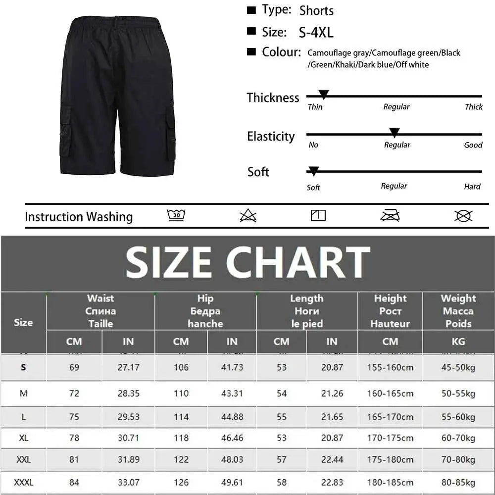 Mens Camouflage Cargo Shorts Loose Fit Knee Length Casual Outdoor Summer Shorts For Men
