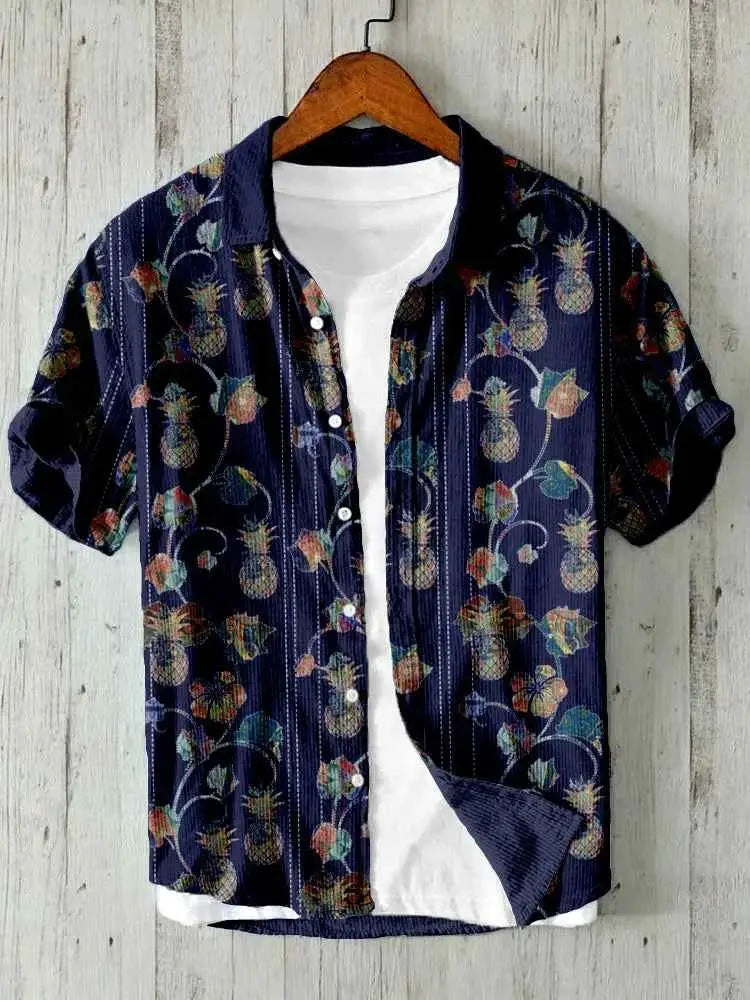 Mens 3D Printed Casual Shirt For Vacation Beachwear Lightweight Breathable Summer Top