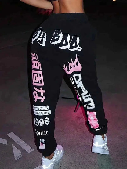 Women Elastic Waist Sports Casual Harem Pants Ankle Length High Street Style Activewear By TeenStylo