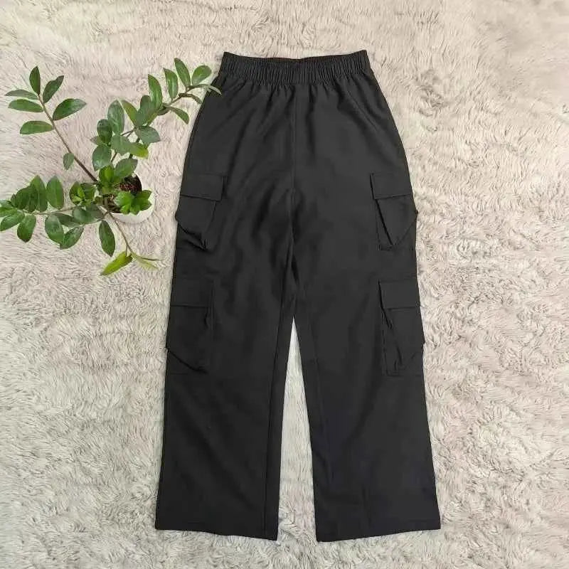 New Women Cargo Pants High Waist Straight Leg Baggy Trousers Wide Leg Vintage Y2K Streetwear With Pockets