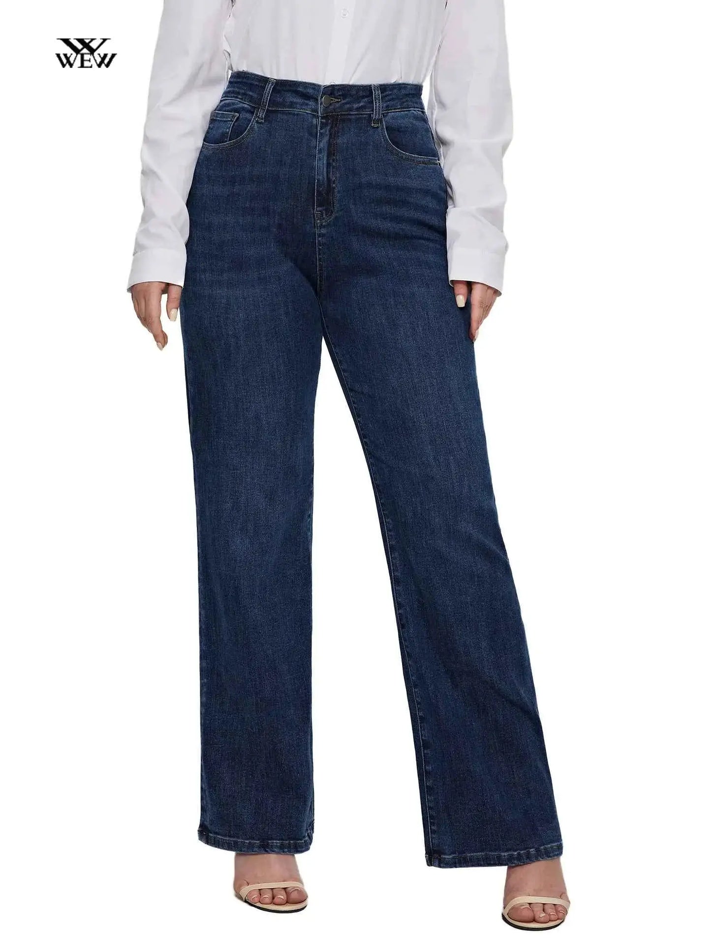 Plus Size Wide Leg Jeans For Women By TeenStylo Comfortable Denim Trousers For Everyday Comfort