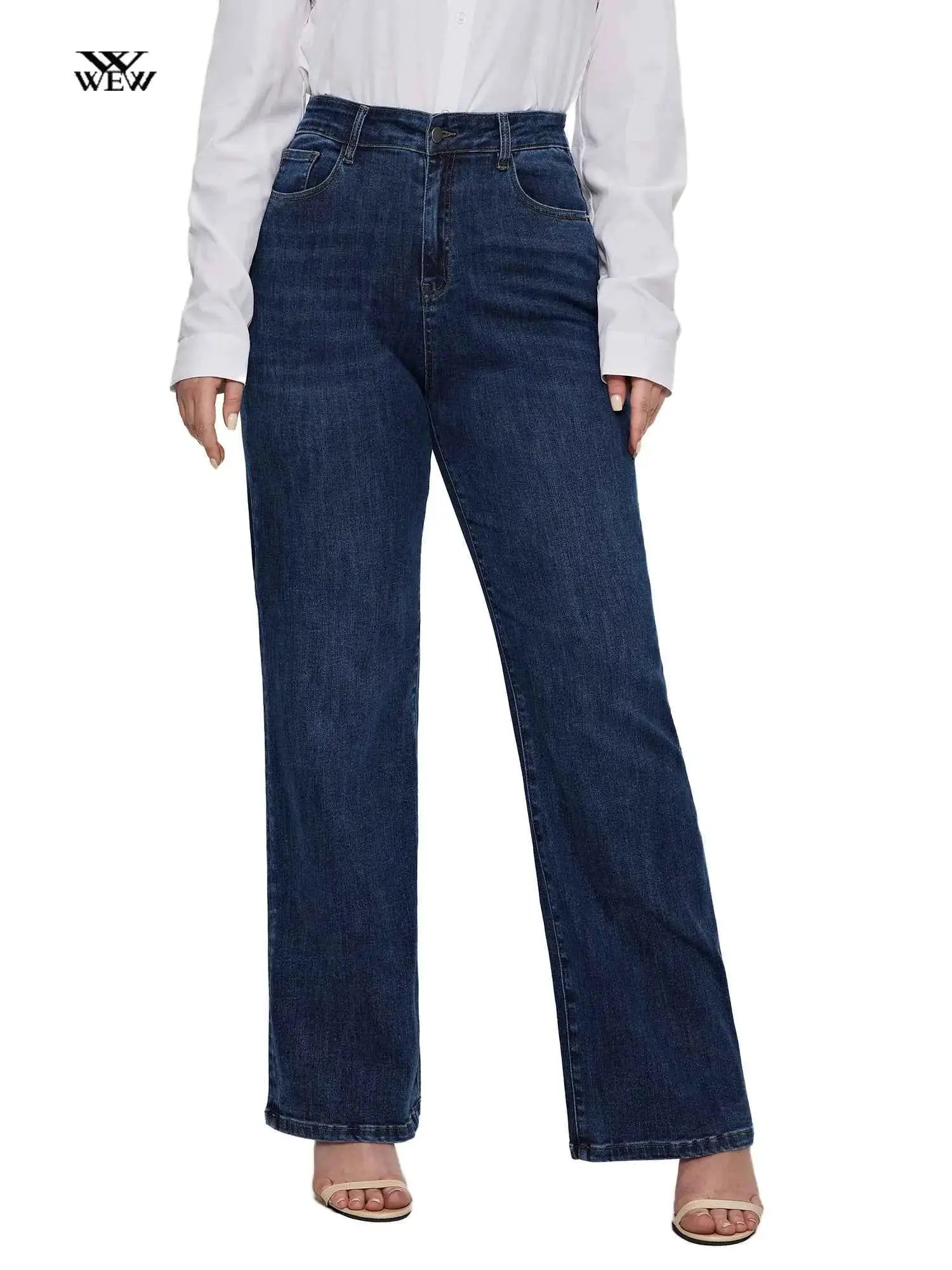 Plus Size Wide Leg Jeans For Women By TeenStylo Comfortable Denim Trousers For Everyday Comfort