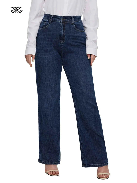 Plus Size Wide Leg Jeans For Women By TeenStylo Comfortable Denim Trousers For Everyday Comfort