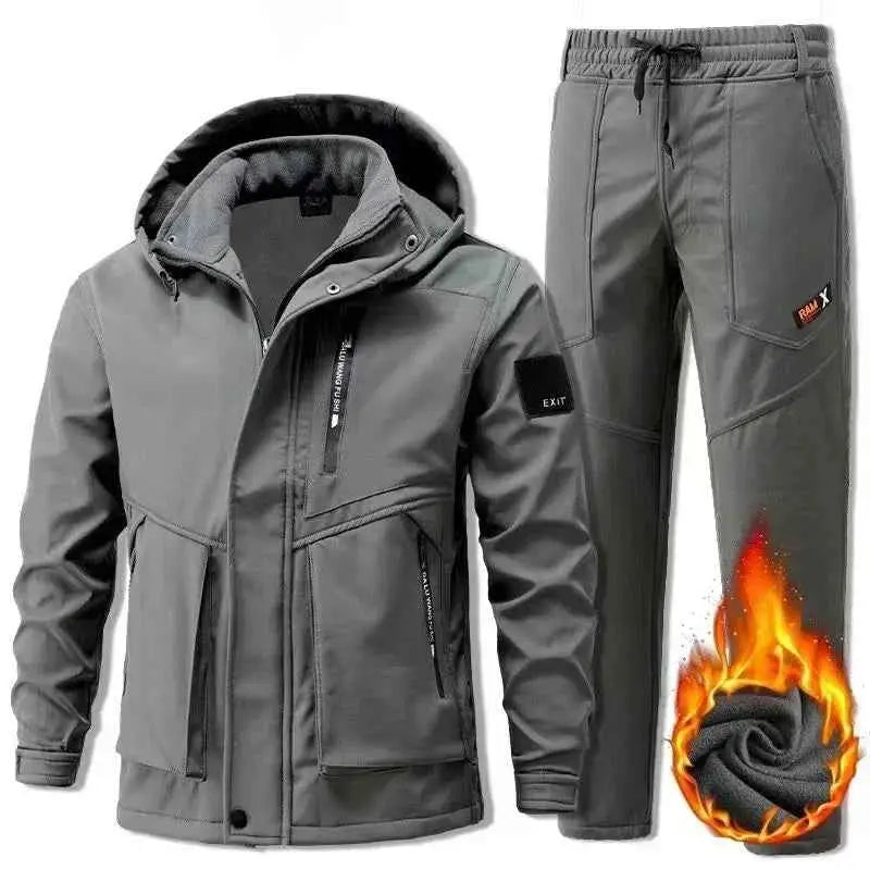 Men Winter Autumn Tracksuit 2 Piece Set Jacket And Pants Sportswear Sweat Suit Brand Fashion