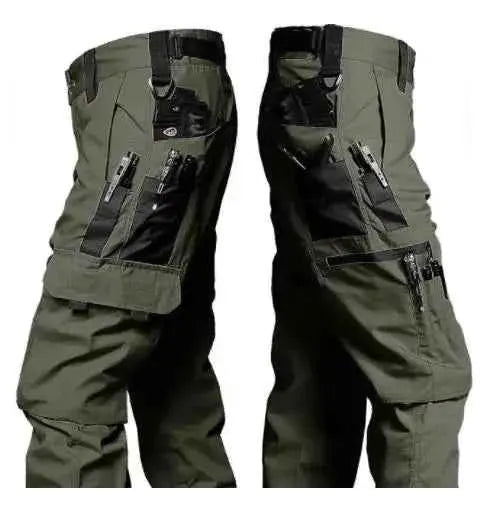 Men's Tactical Work Pants Outdoor Cargo Trousers Multi Pocket Waterproof Hiking Pants For Autumn And Spring