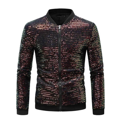 Green Sequin Decoration Jacket For Men Longline Style Elegant Formal Party Wear By TeenStylo