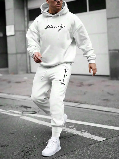 Autumn Winter Hooded Tracksuit Set For Men And Women With Drawstring Pullover Comfortable Casual Fashion Daily Wear
