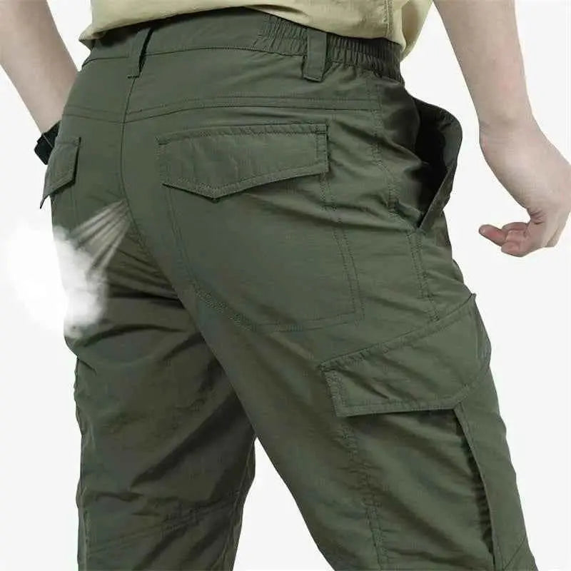 Outdoor Waterproof Tactical Cargo Pants For Men Summer Casual Breathable Quick Dry Military Army Long Trousers