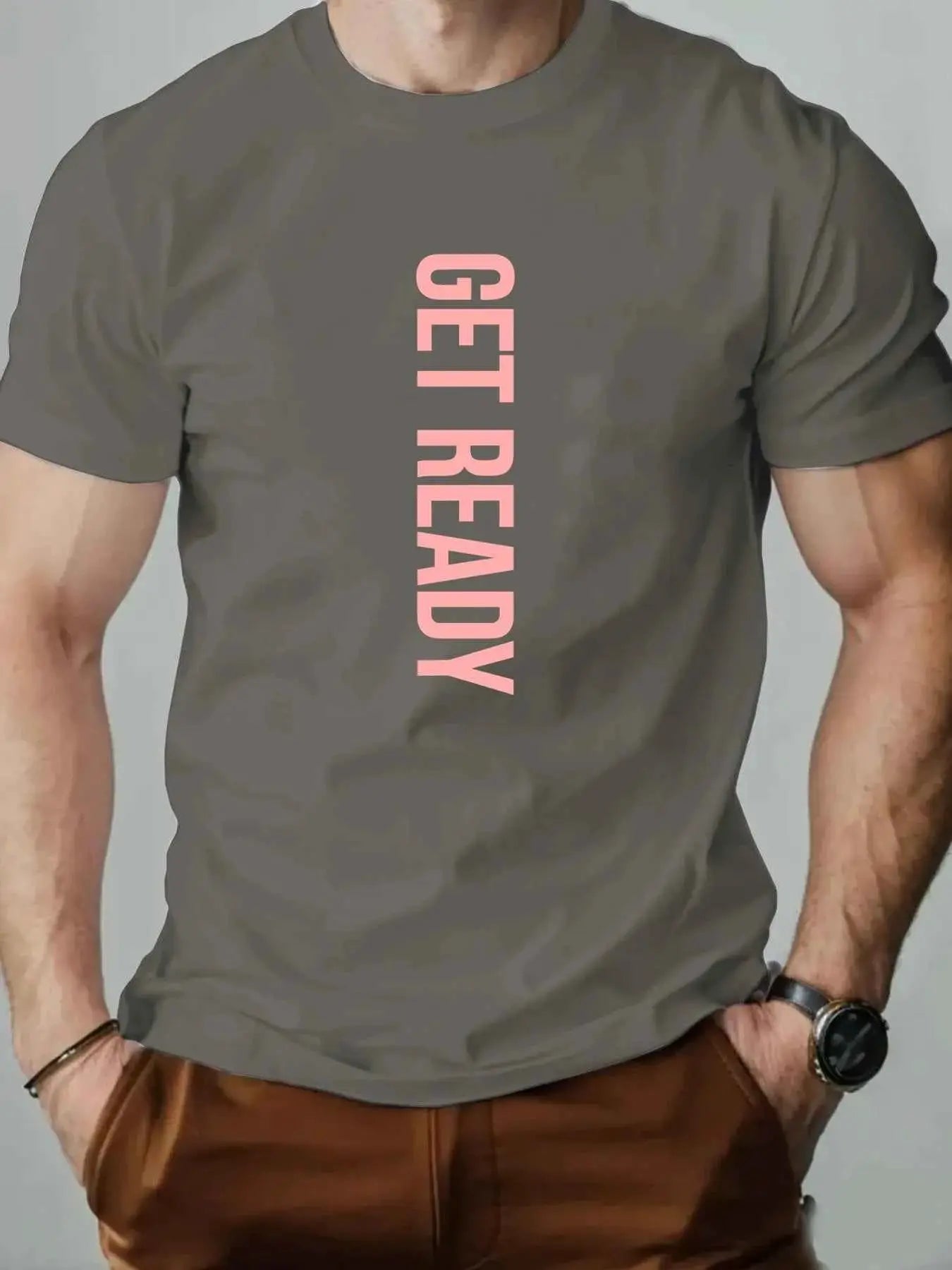 Summer Mens T Shirt Getfeady Pattern Print 100 Percent Cotton Breathable Oversized Round Neck Graphic Tee High Quality