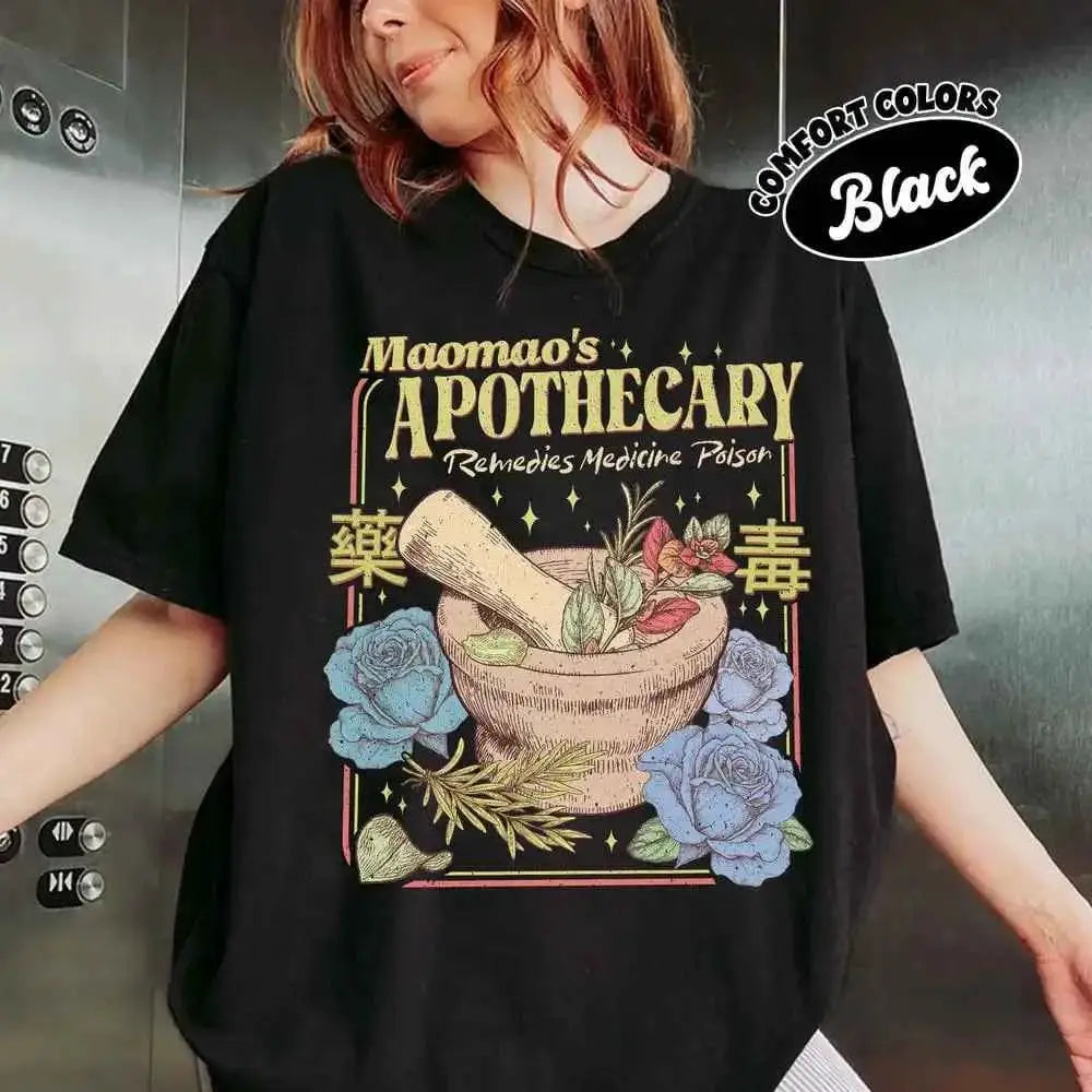 Vintage Mao Apothecary Kawaii Comfort Unisex Shirt Dark Academia Bookish Witchy Anime Literary Streetwear Tee