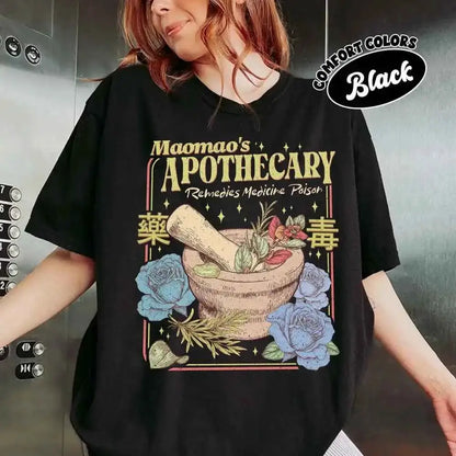 Vintage Mao Apothecary Kawaii Comfort Unisex Shirt Dark Academia Bookish Witchy Anime Literary Streetwear Tee