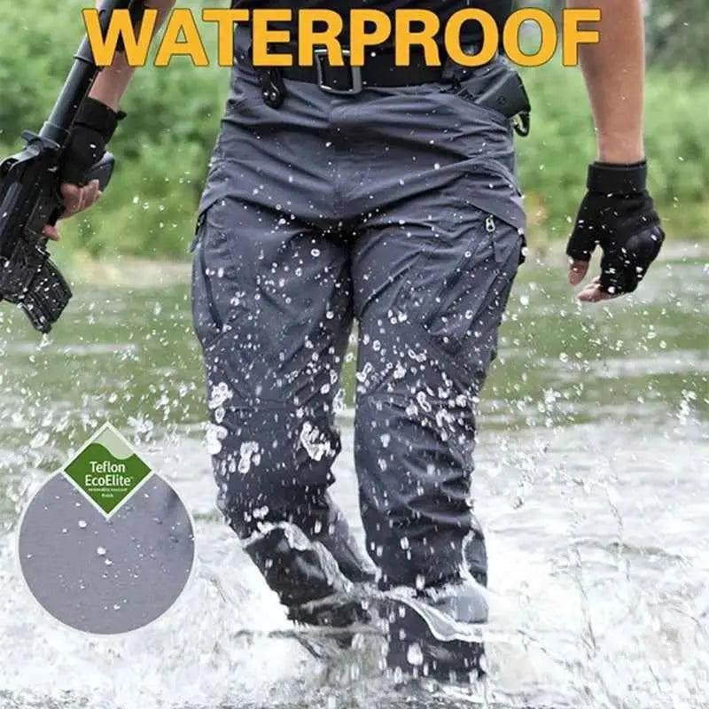 Men City Cargo Pants With Multi Pocket Design Waterproof Wear Resistant Quick Dry Trousers For Casual Training