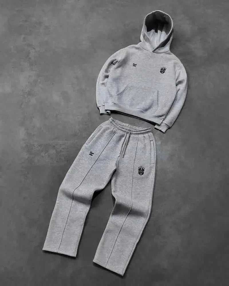 Y2K Men's Street Retro Gothic Tracksuit Set With Personality Pattern Embroidery Harajuku Hip Hop Style Oversized