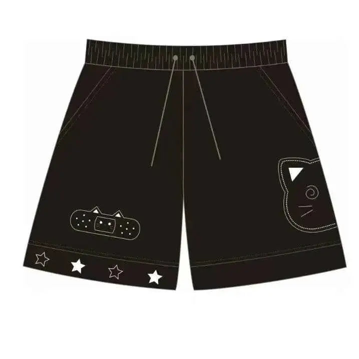 Casual Cat Print Shorts For Women Streetwear Fashion Y2K Summer Bottoms 2025 New Womens Shorts