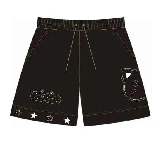 Casual Cat Print Shorts For Women Streetwear Fashion Y2K Summer Bottoms 2025 New Womens Shorts