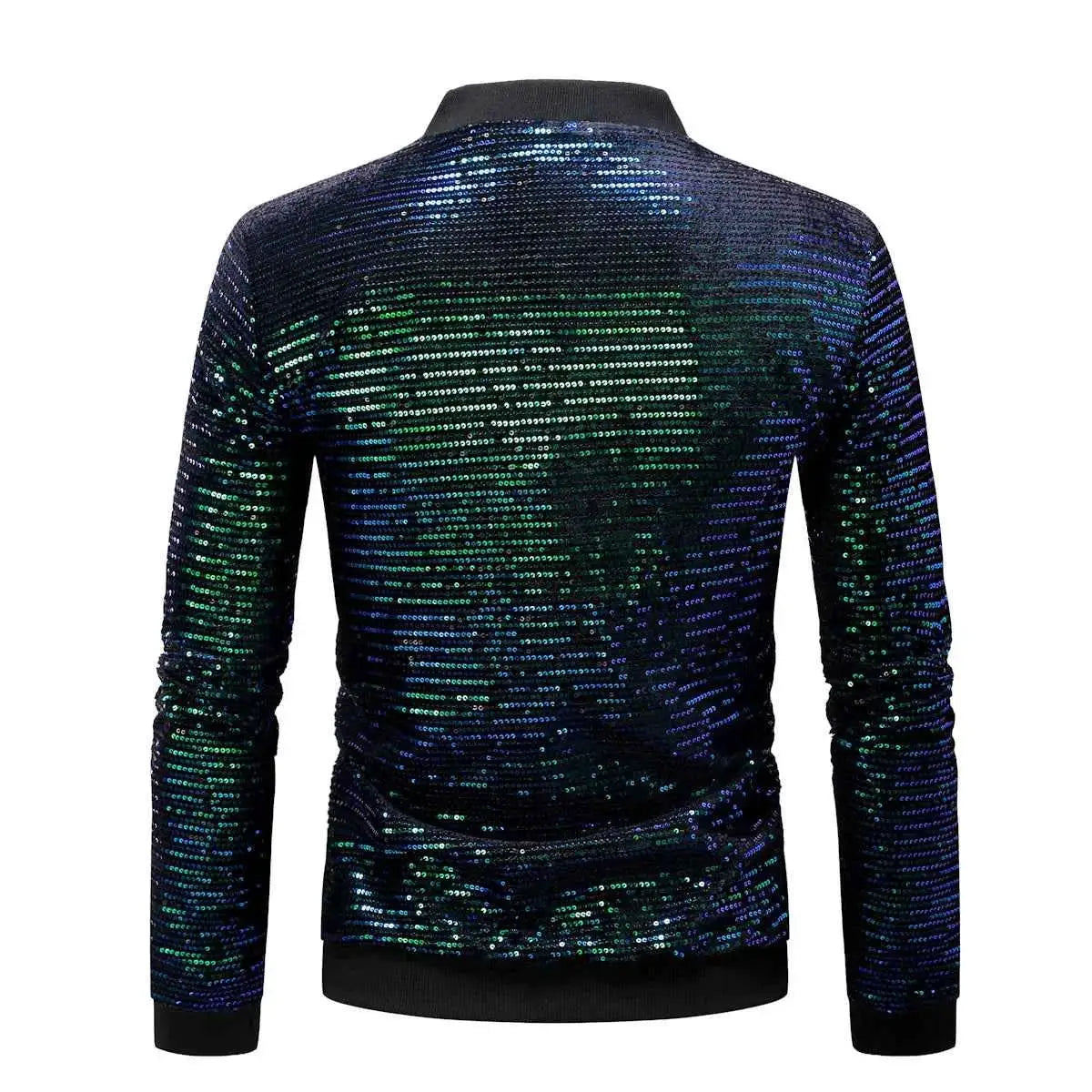 Green Sequin Decoration Jacket For Men Longline Style Elegant Formal Party Wear By TeenStylo