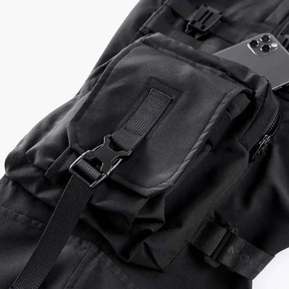 2022 Winter Thick Tactical Cargo Pants For Men With Multi Pockets Techwear Hip Hop Streetwear Black